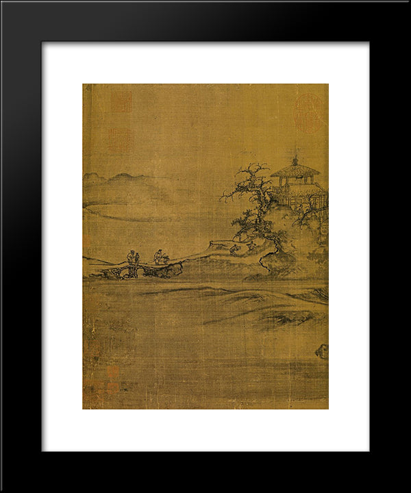 Trees 20x24 Black Modern Wood Framed Art Print Poster by Guo Xi