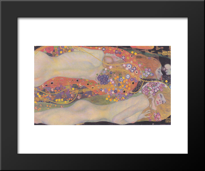 Water Snakes Ii 20x24 Black Modern Wood Framed Art Print Poster by Klimt, Gustav