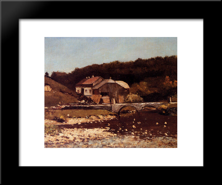 La Ferme De Bonnevaux 20x24 Black Modern Wood Framed Art Print Poster by Courbet, Gustave