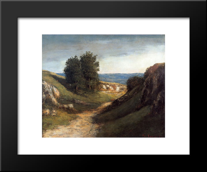 Paysage Guyere 20x24 Black Modern Wood Framed Art Print Poster by Courbet, Gustave