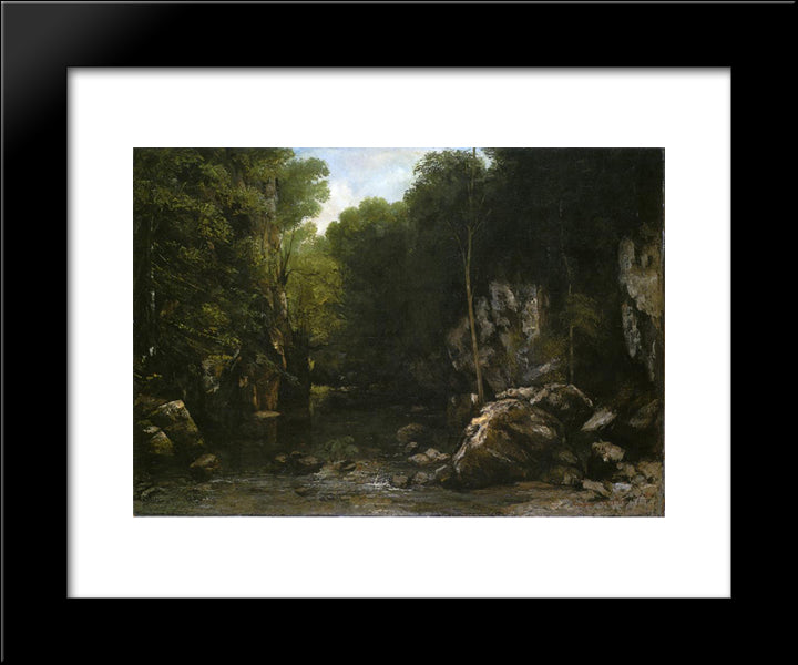 Solitude 20x24 Black Modern Wood Framed Art Print Poster by Courbet, Gustave