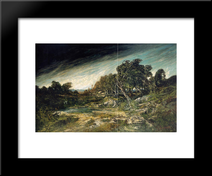 The Approaching Storm 20x24 Black Modern Wood Framed Art Print Poster by Courbet, Gustave