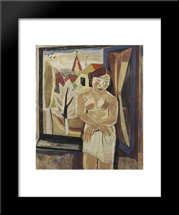 Nude By A Window 20x24 Black Modern Wood Framed Art Print Poster by Smet, Gustave de