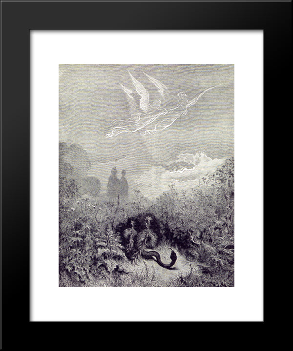 Purgatorio Canto 8 20x24 Black Modern Wood Framed Art Print Poster by Dore, Gustave
