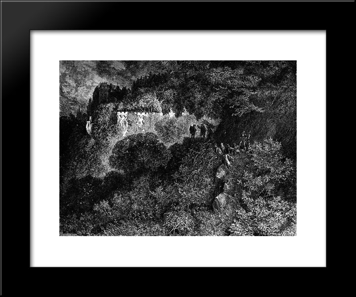 Seeing Thetowers,The King'S Son Asked What They Were 20x24 Black Modern Wood Framed Art Print Poster by Dore, Gustave