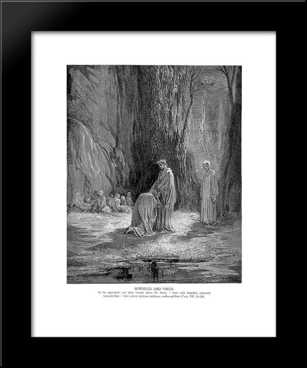 Sordello And Virgil 20x24 Black Modern Wood Framed Art Print Poster by Dore, Gustave