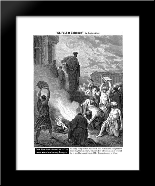 St.Paulatephesus 20x24 Black Modern Wood Framed Art Print Poster by Dore, Gustave