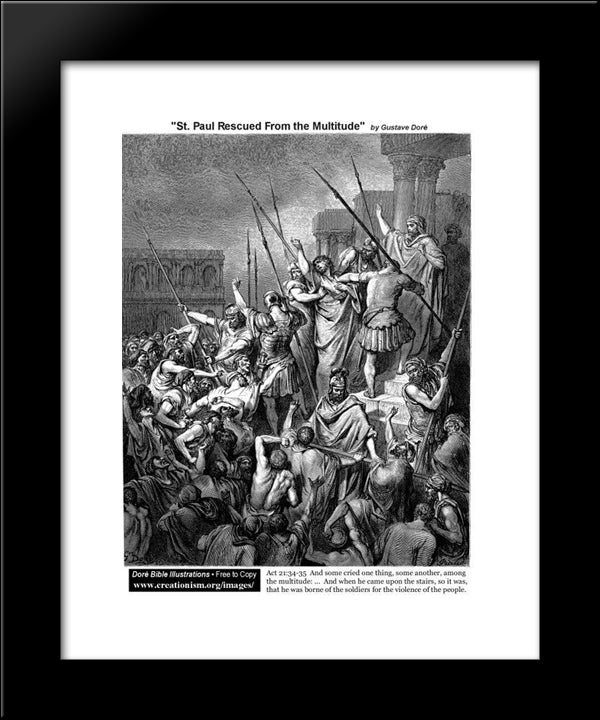 St.Paulrescuedfromthemultitude 20x24 Black Modern Wood Framed Art Print Poster by Dore, Gustave