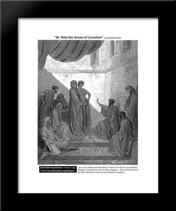 St.Peter In The House Of Cornelius 20x24 Black Modern Wood Framed Art Print Poster by Dore, Gustave