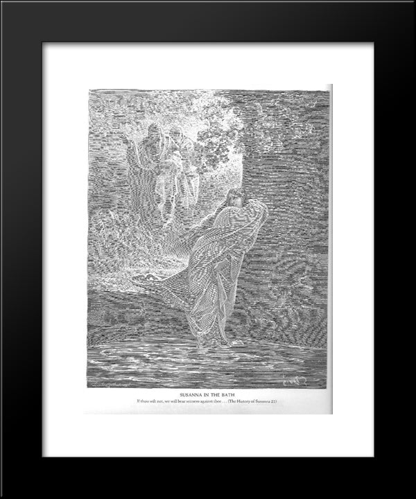 Susanna In The Bath 20x24 Black Modern Wood Framed Art Print Poster by Dore, Gustave