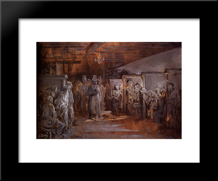 Tavern In Whitechapel 20x24 Black Modern Wood Framed Art Print Poster by Dore, Gustave