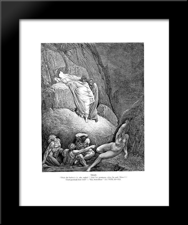 Thais 20x24 Black Modern Wood Framed Art Print Poster by Dore, Gustave