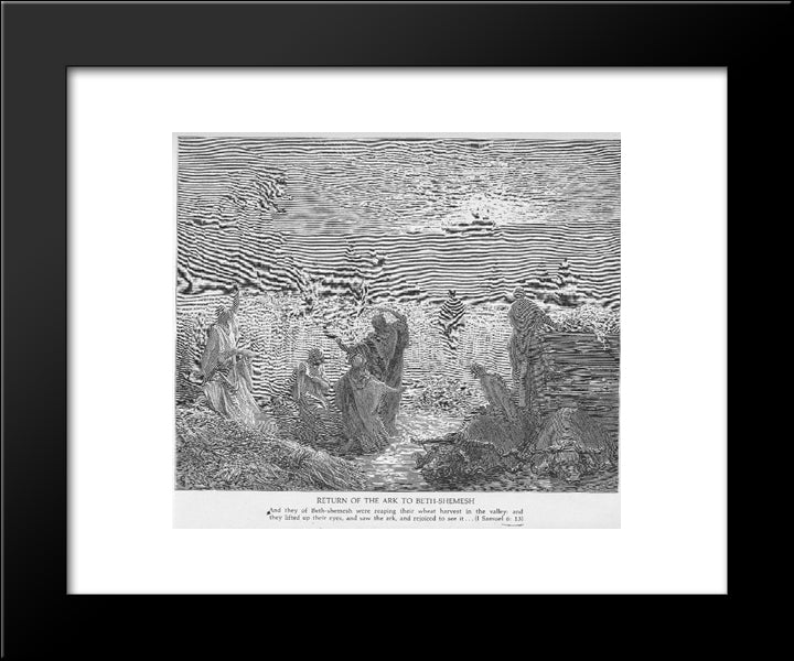 The Ark Is Returned To Beth Shemesh 20x24 Black Modern Wood Framed Art Print Poster by Dore, Gustave