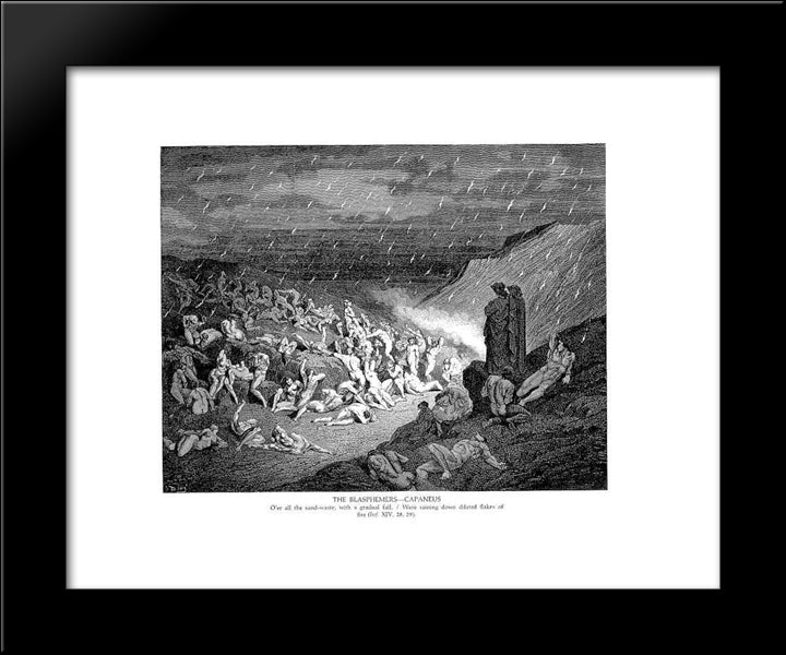 The Blasphemers--Capaneus 20x24 Black Modern Wood Framed Art Print Poster by Dore, Gustave
