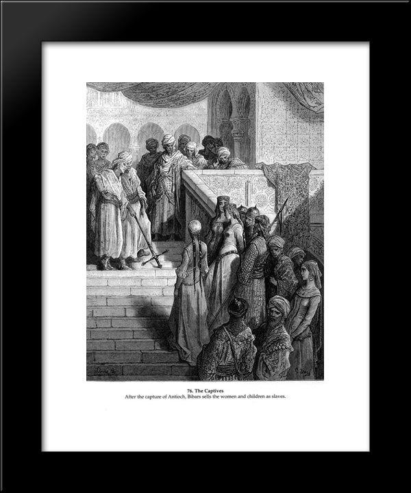 The Captives 20x24 Black Modern Wood Framed Art Print Poster by Dore, Gustave