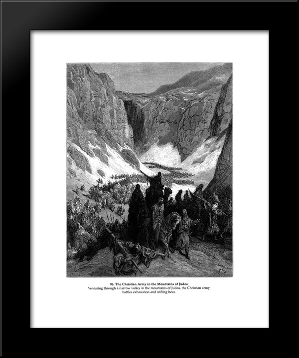 The Christian Army In The Mountains Of Judea 20x24 Black Modern Wood Framed Art Print Poster by Dore, Gustave