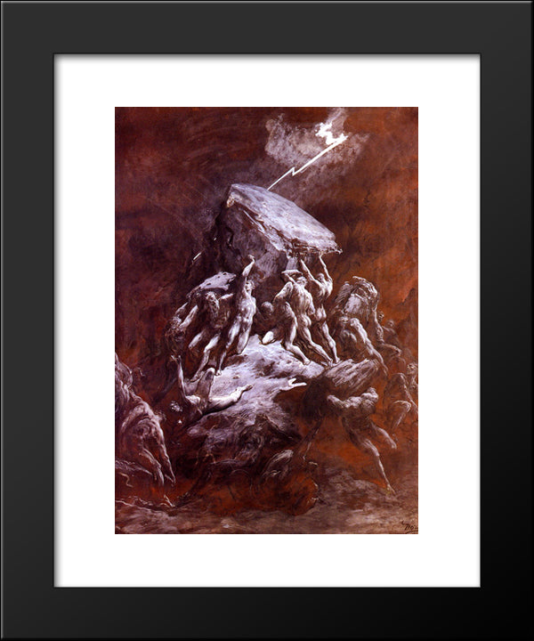 The Clash Of The Titans 20x24 Black Modern Wood Framed Art Print Poster by Dore, Gustave