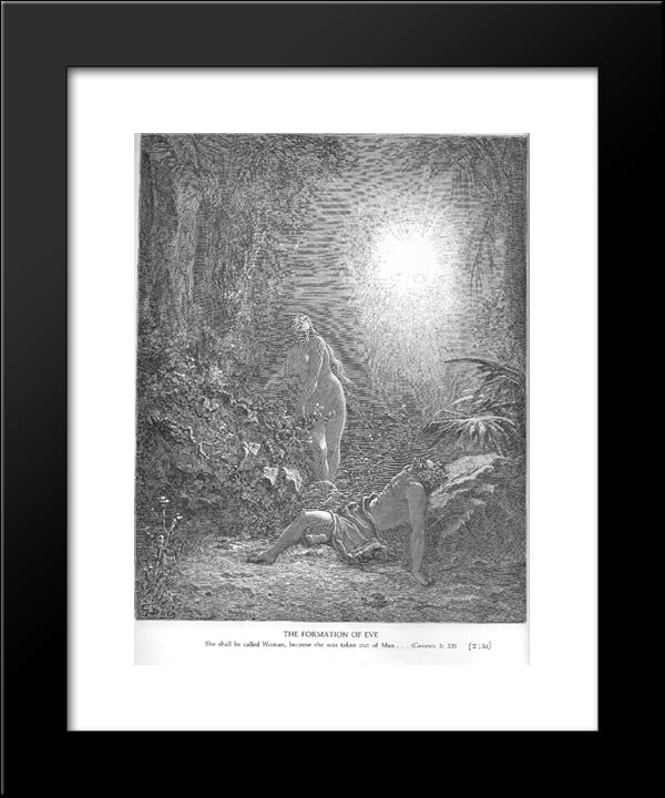 The Creation Of Eve 20x24 Black Modern Wood Framed Art Print Poster by Dore, Gustave