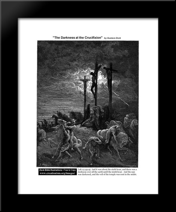 The Darkness At The Crucifixion 20x24 Black Modern Wood Framed Art Print Poster by Dore, Gustave