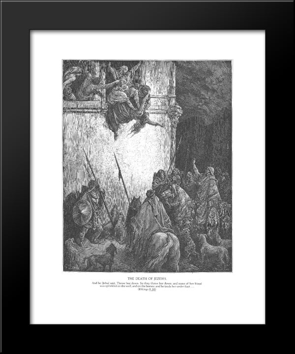 The Death Of Jezebel 20x24 Black Modern Wood Framed Art Print Poster by Dore, Gustave