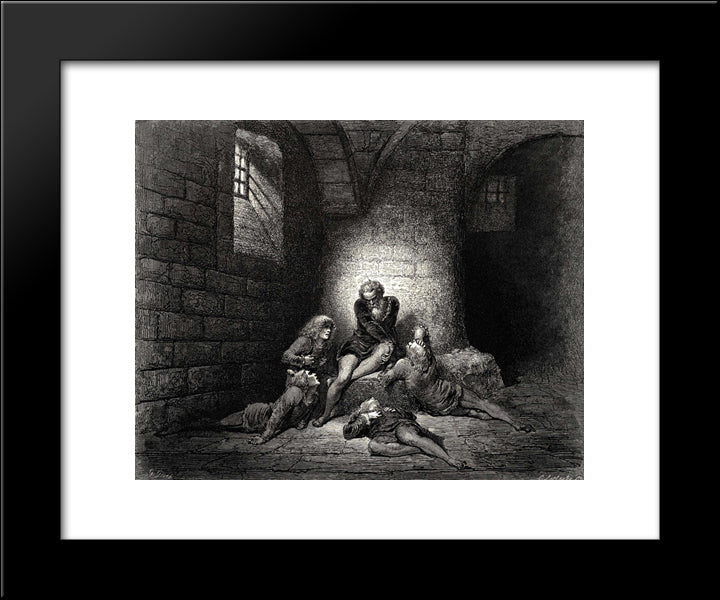 The Inferno, Canto 33 20x24 Black Modern Wood Framed Art Print Poster by Dore, Gustave