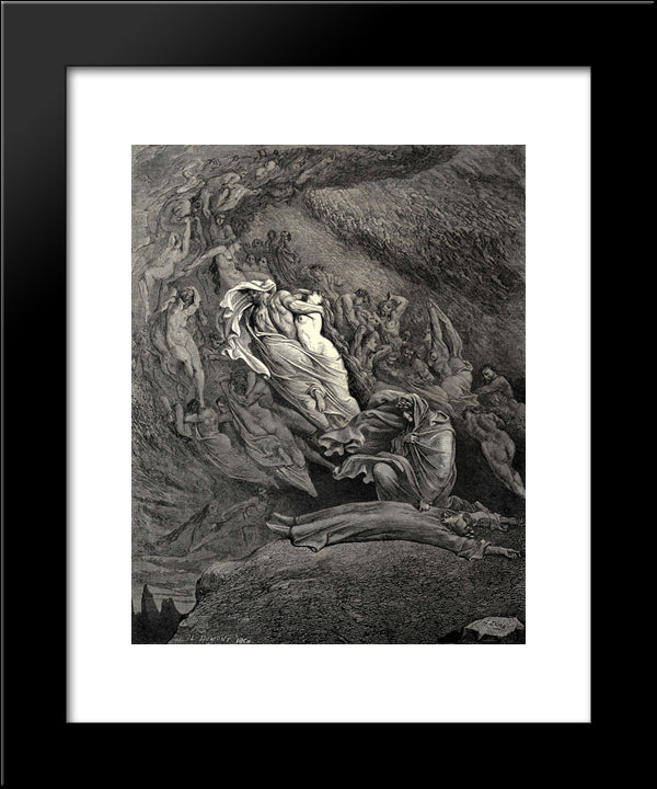 The Inferno, Canto 5 20x24 Black Modern Wood Framed Art Print Poster by Dore, Gustave