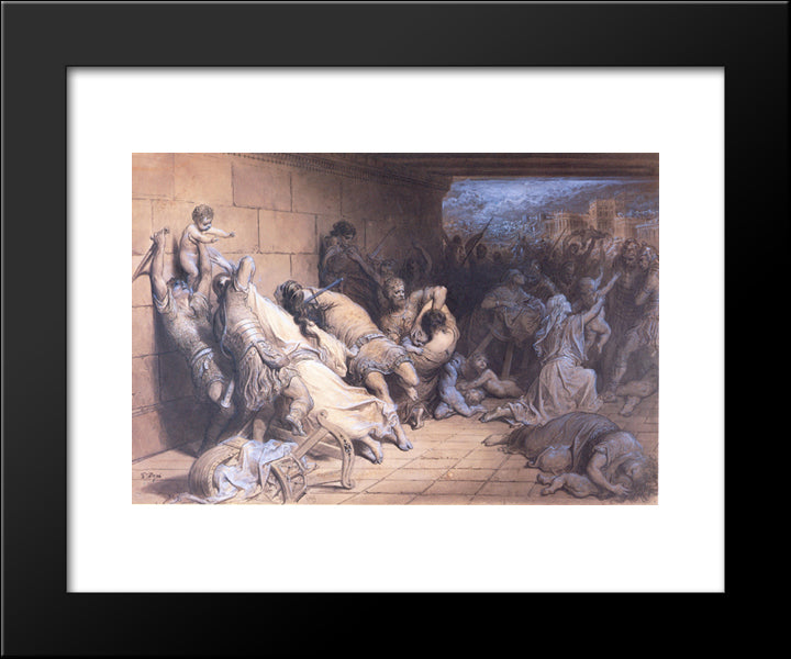 The Martyrdom Of The Holy Innocents 20x24 Black Modern Wood Framed Art Print Poster by Dore, Gustave
