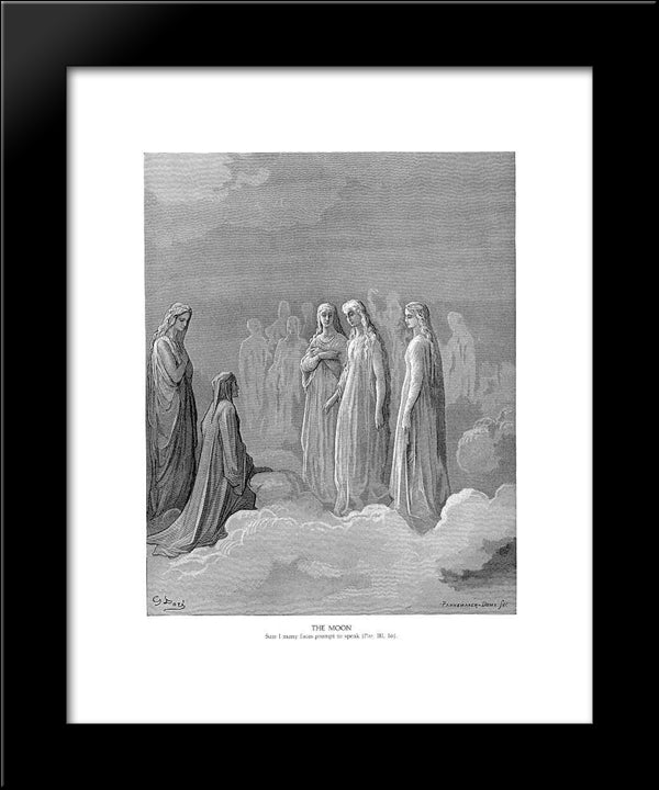 The Moon 20x24 Black Modern Wood Framed Art Print Poster by Dore, Gustave