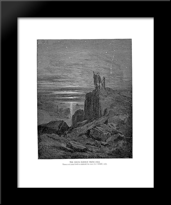 The Poets Emerge From Hell 20x24 Black Modern Wood Framed Art Print Poster by Dore, Gustave