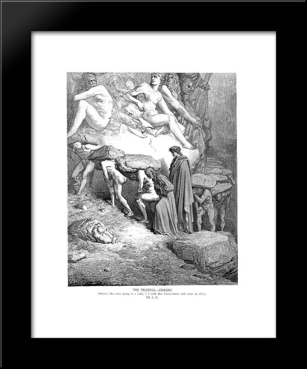 The Prideful--Oderisi 20x24 Black Modern Wood Framed Art Print Poster by Dore, Gustave
