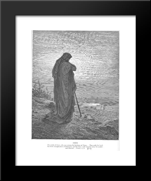 The Prophet Amos 20x24 Black Modern Wood Framed Art Print Poster by Dore, Gustave