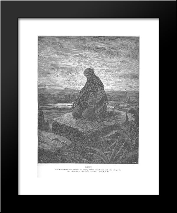 The Prophet Isaiah 20x24 Black Modern Wood Framed Art Print Poster by Dore, Gustave
