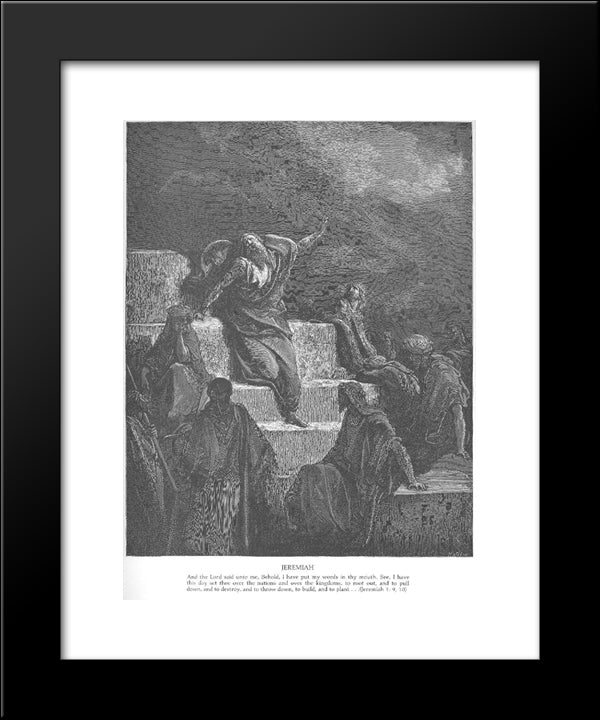 The Prophet Jeremiah 20x24 Black Modern Wood Framed Art Print Poster by Dore, Gustave