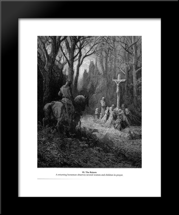 The Return 20x24 Black Modern Wood Framed Art Print Poster by Dore, Gustave