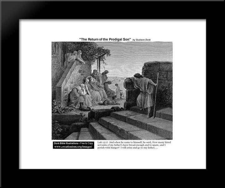 The Return Of The Prodigal Son 20x24 Black Modern Wood Framed Art Print Poster by Dore, Gustave