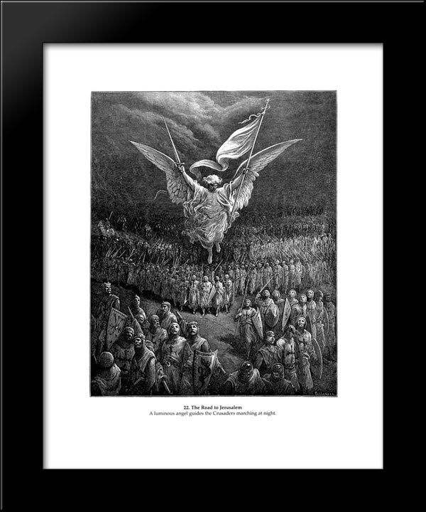 The Road To Jerusalem 20x24 Black Modern Wood Framed Art Print Poster by Dore, Gustave