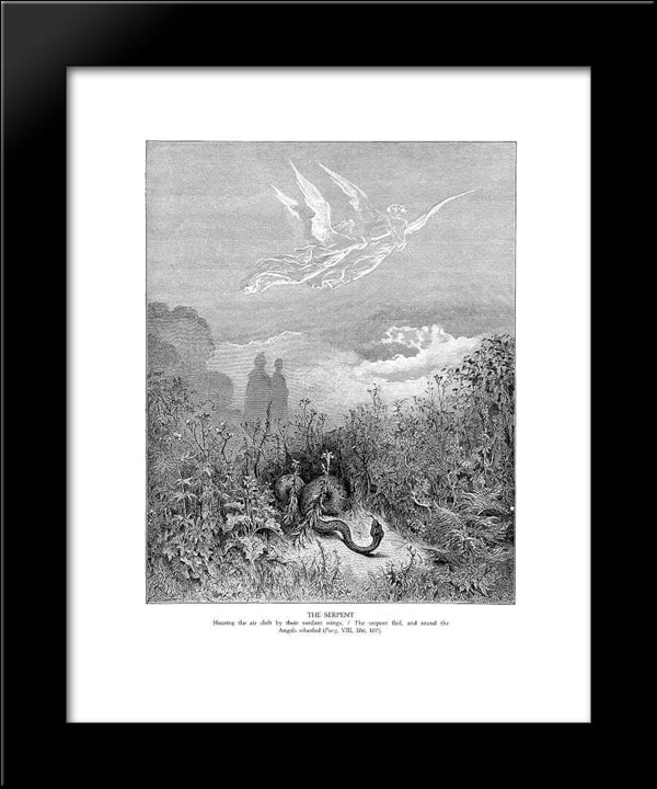 The Serpent 20x24 Black Modern Wood Framed Art Print Poster by Dore, Gustave