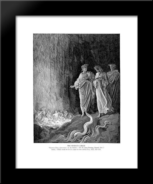 The Seventh Circle Ii 20x24 Black Modern Wood Framed Art Print Poster by Dore, Gustave