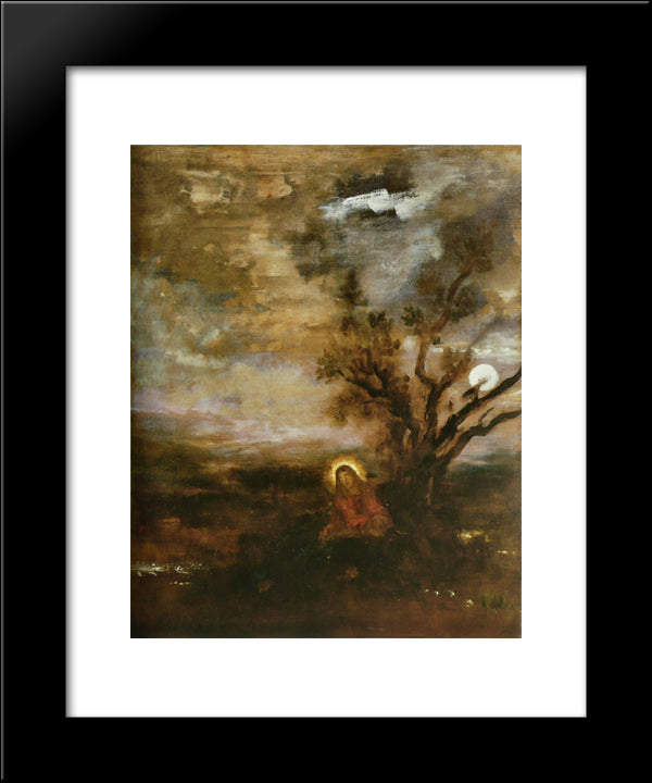 Christ In The Garden 20x24 Black Modern Wood Framed Art Print Poster by Moreau, Gustave