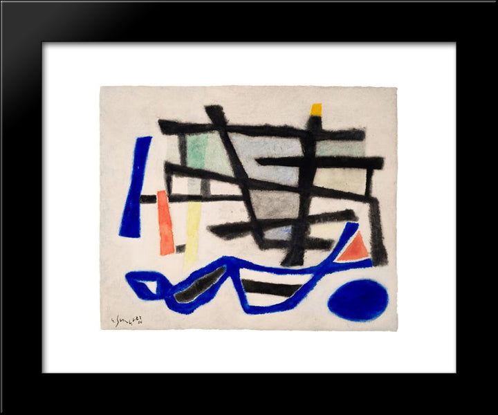 Estacade Baigneuse 20x24 Black Modern Wood Framed Art Print Poster by Singier, Gustave