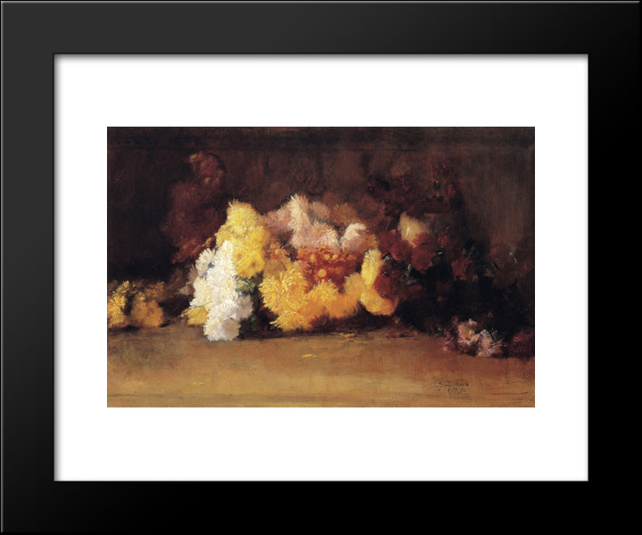 Chrysanthemums 20x24 Black Modern Wood Framed Art Print Poster by Rose, Guy