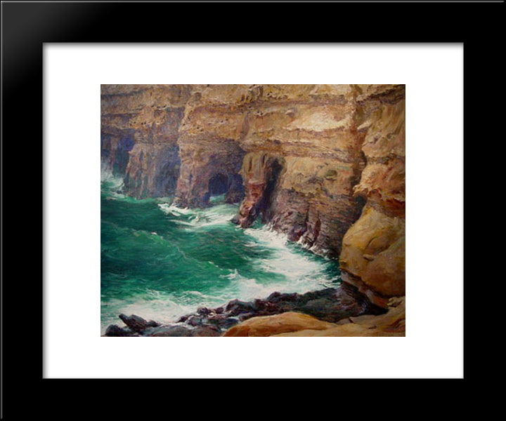 La Jolla Caves 20x24 Black Modern Wood Framed Art Print Poster by Rose, Guy