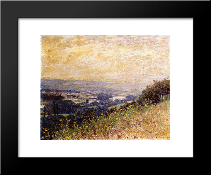The Distant Town 20x24 Black Modern Wood Framed Art Print Poster by Rose, Guy