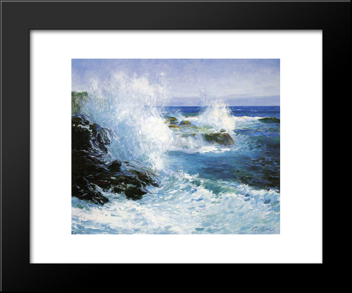 The Sea View Of Cliffs 20x24 Black Modern Wood Framed Art Print Poster by Rose, Guy