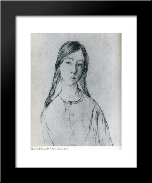 Self Portrait 20x24 Black Modern Wood Framed Art Print Poster by John, Gwen