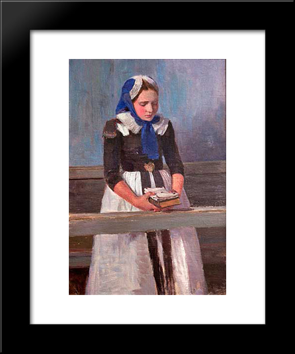 A Young Girl 20x24 Black Modern Wood Framed Art Print Poster by Hans am Ende