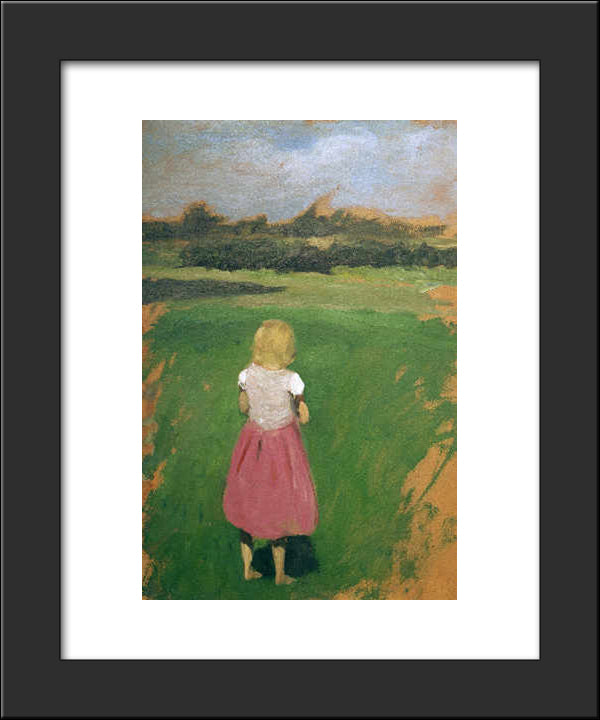Maedchen Auf Der Wiese 20x24 Black Modern Wood Framed Art Print Poster by Hans am Ende