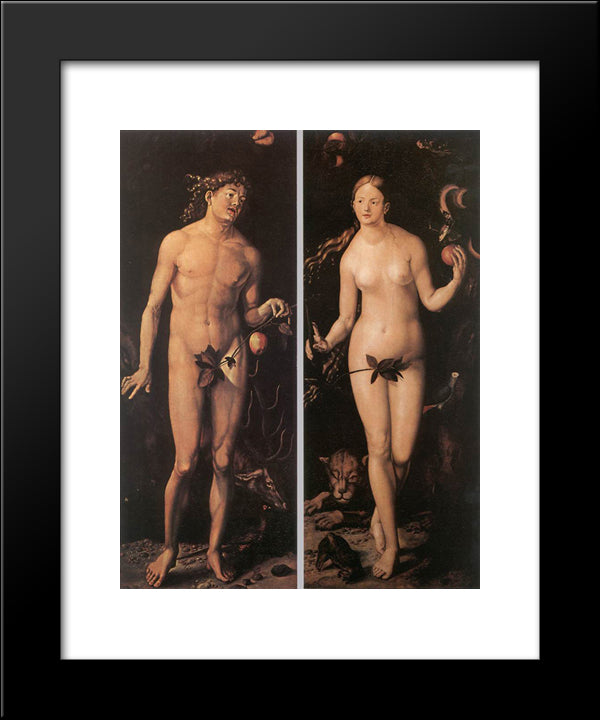 Adam And Eve 20x24 Black Modern Wood Framed Art Print Poster by Baldung, Hans