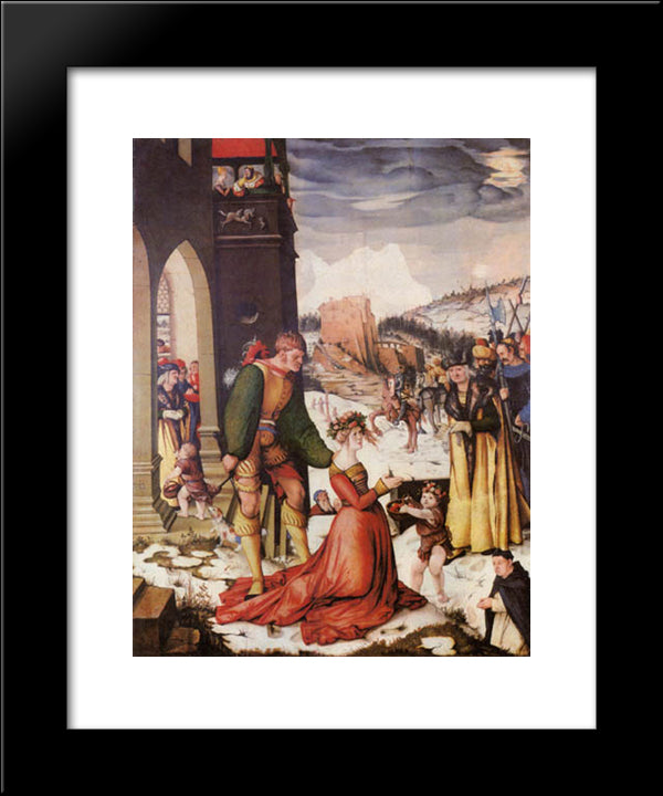 Beheading Of St. Dorothea 20x24 Black Modern Wood Framed Art Print Poster by Baldung, Hans