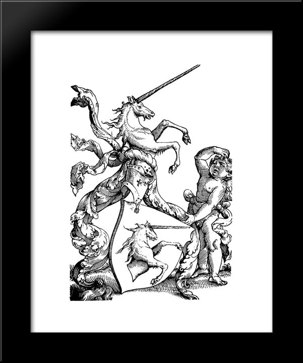 Family Coat Of Arms Baldung 20x24 Black Modern Wood Framed Art Print Poster by Baldung, Hans